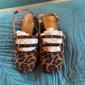 Sezane Leopard Print Mules